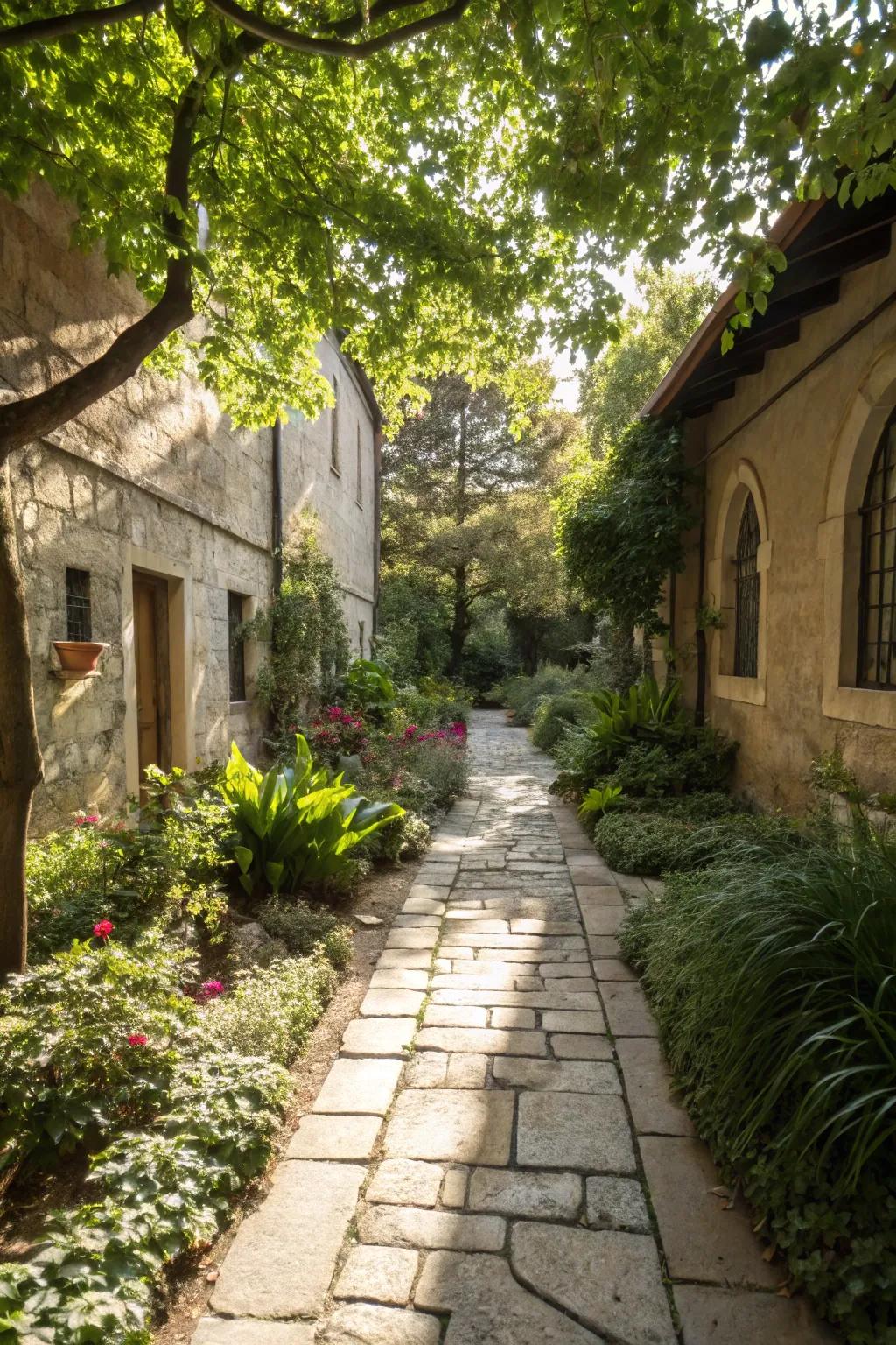 Elegant pebble walkways that direct guests with style.