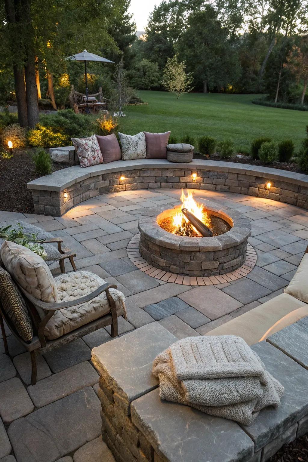 Incorporate an outdoor heater to your courtyard for heat and an inviting ambiance.