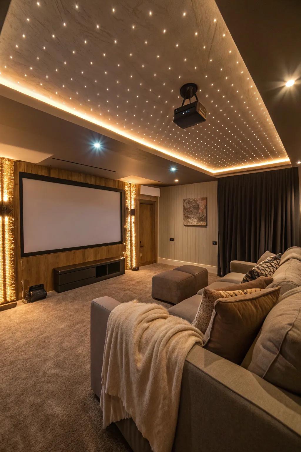 Atmospheric lighting turns your cinema room into a comfortable sanctuary.