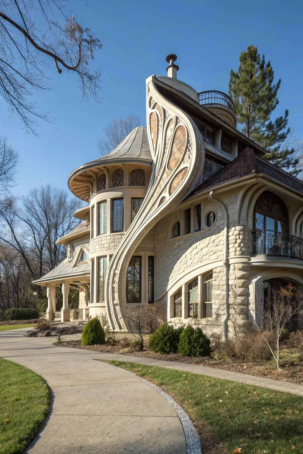An inventive home design that reimagines living space into an artistic masterpiece.