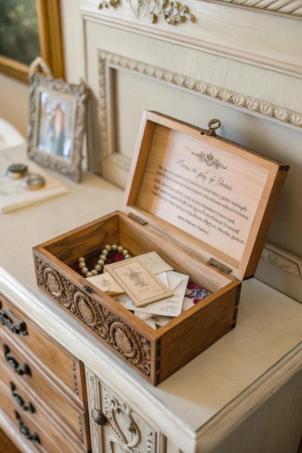 A memory chest brimming with recollections leaves a lasting impression.
