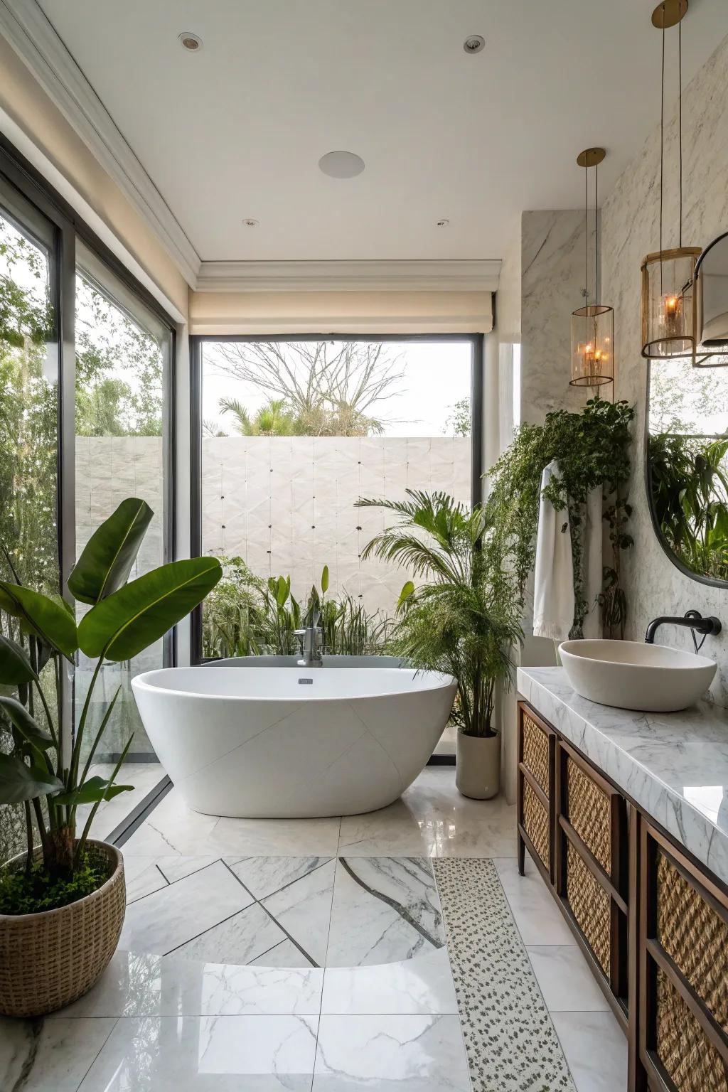A standalone tub has the potential to be a lavish and prominent feature in your restroom.