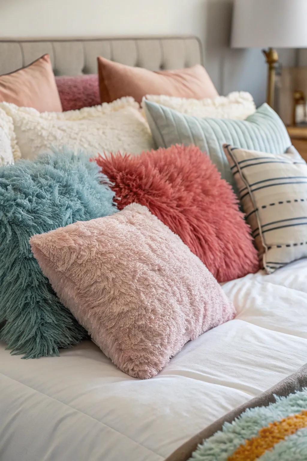 Layered cushions foster an inviting and snug setting.