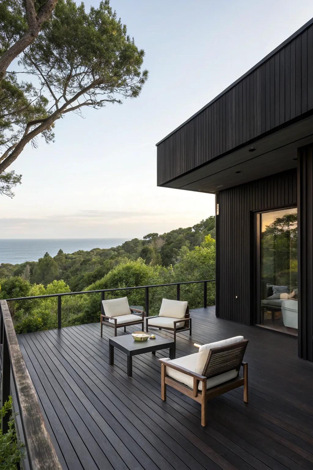 Deep umber decks offer a sophisticated and modern appearance.