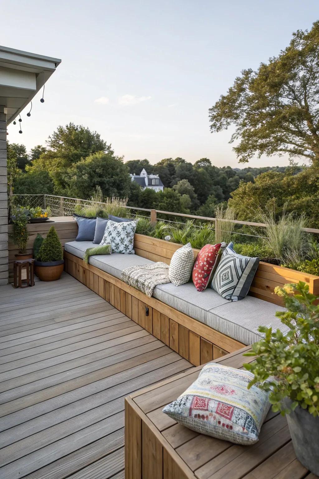Inviting nooks with built-in benches offer both comfort and visual appeal.