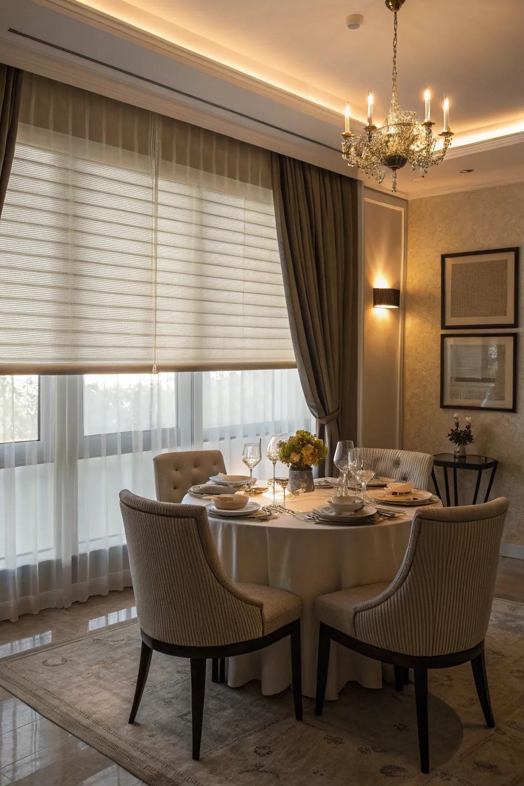 Use fashionable, elegant window coverings.