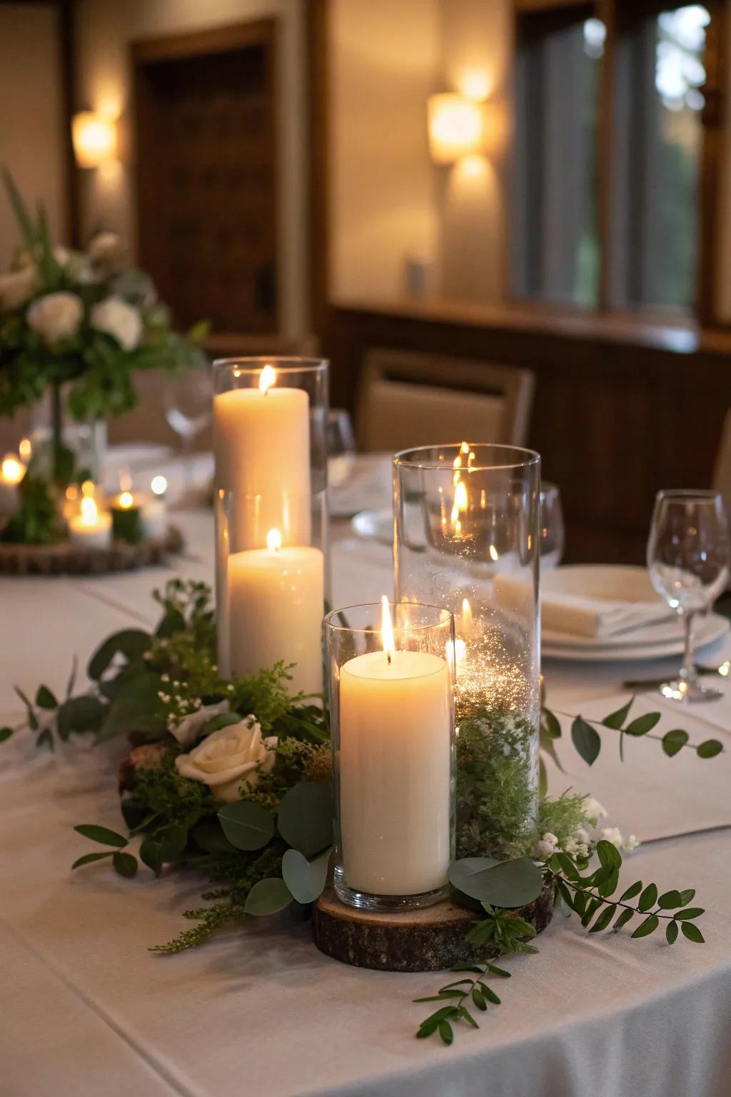 Comforting and inviting: Candles craft a snug setting for everyday meals.