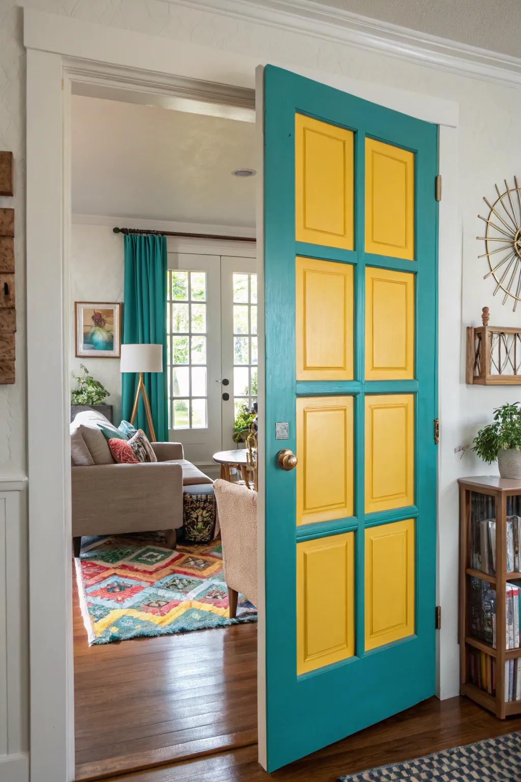 Vibrant sectional paneling for an energetic ambiance.