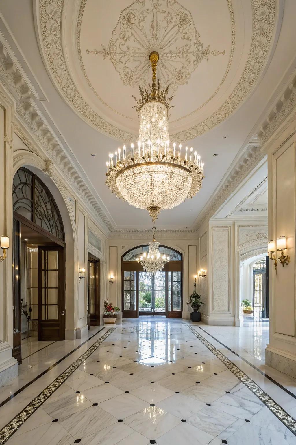 A majestic entrance radiating opulence and refinement.