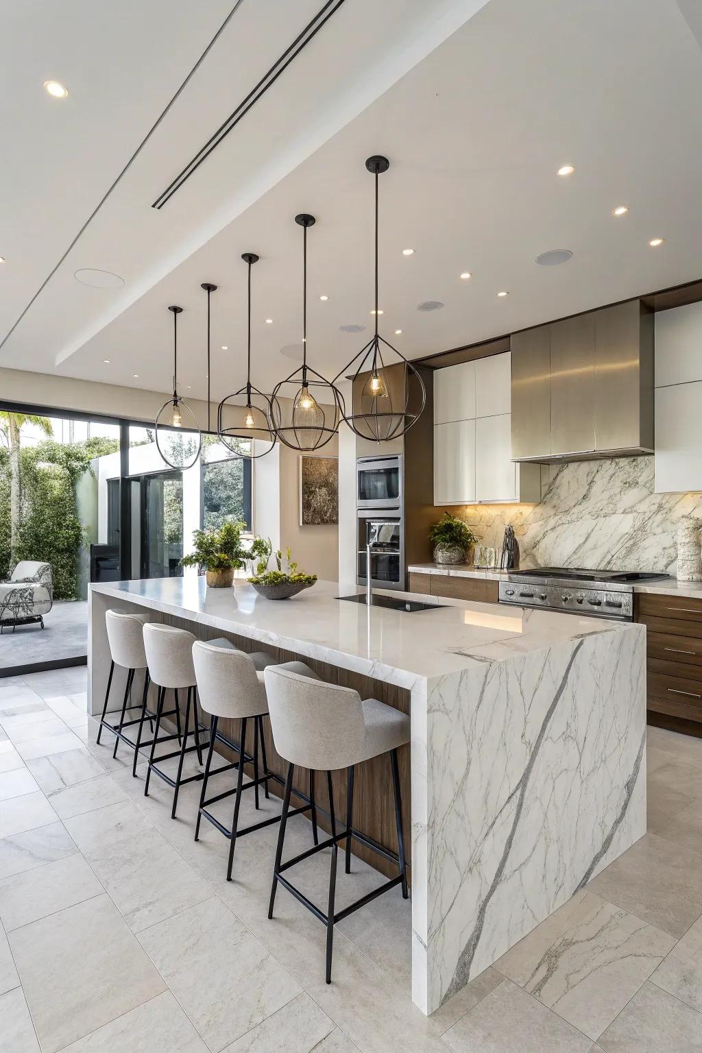 An impressive cooking area centerpiece that acts as the focal point of the area.