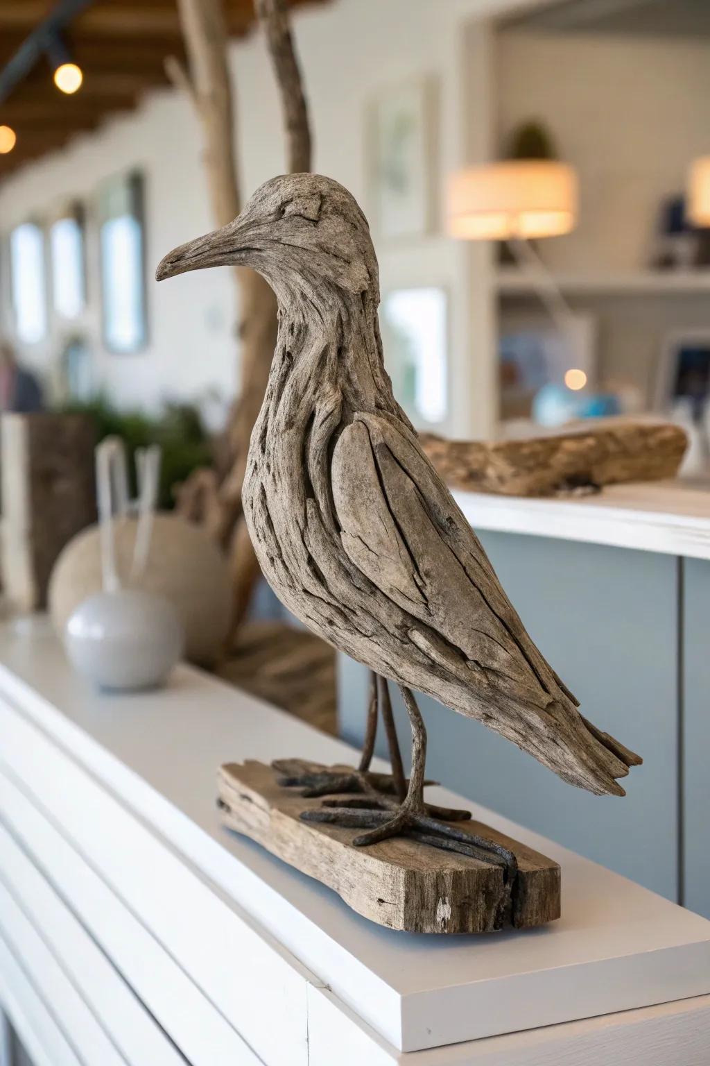 Timber sculptures inject an artistic panache into your decor.