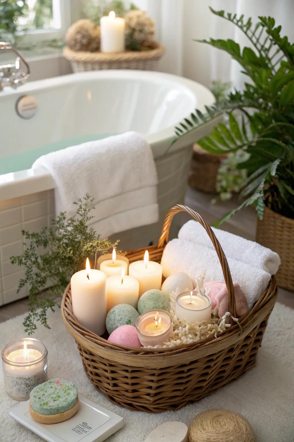 Design a home spa day with a soothing Easter basket.
