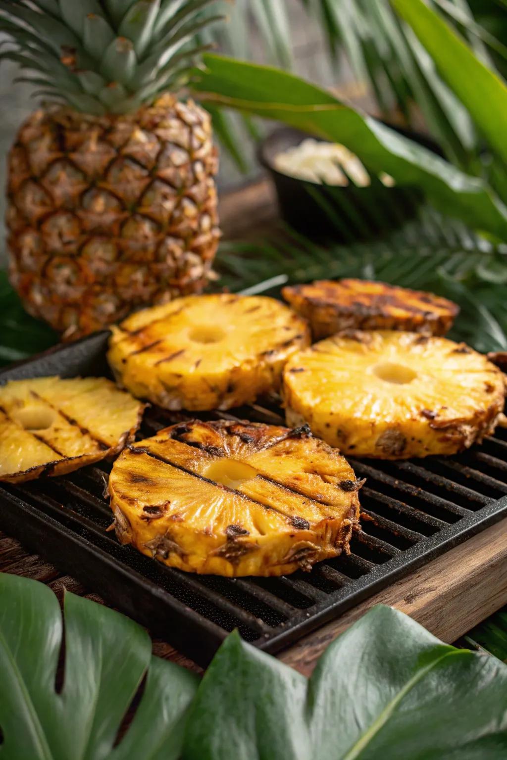 Appetizing and tangy cooked exotic fruit portions, perfect for a summer BBQ.