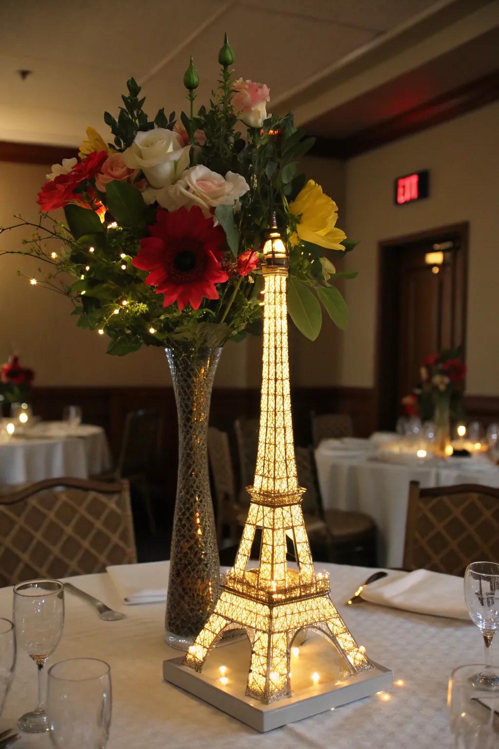 Enchant with LED-illuminated vase centerpieces.