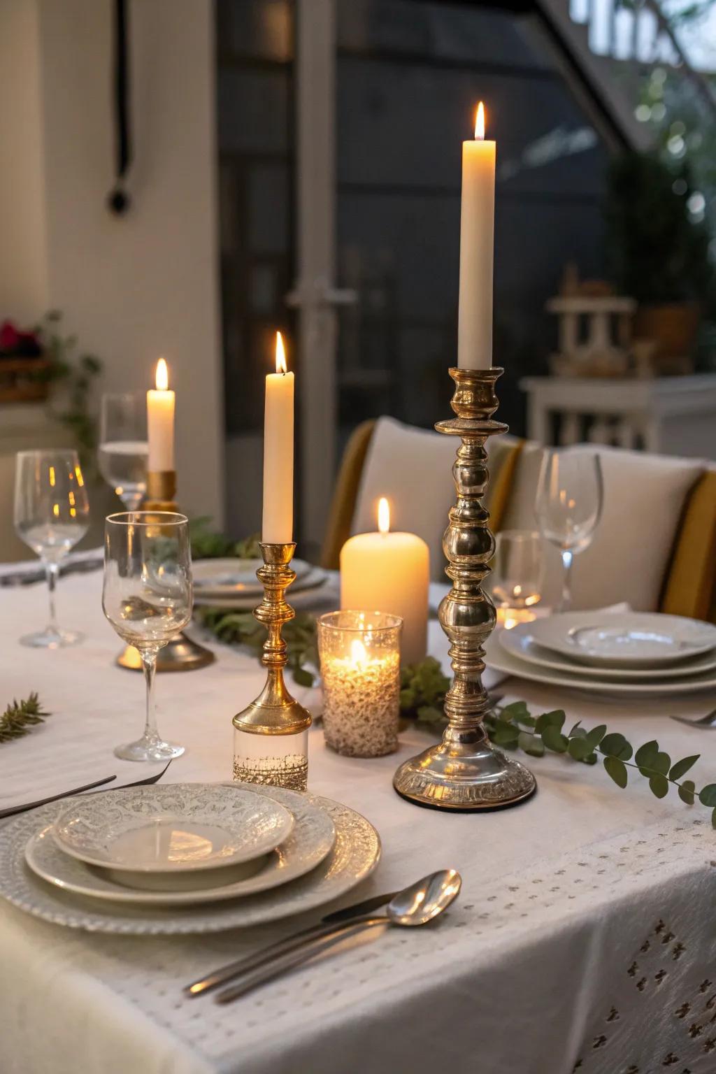 Candlelight for a cozy New Year's Eve