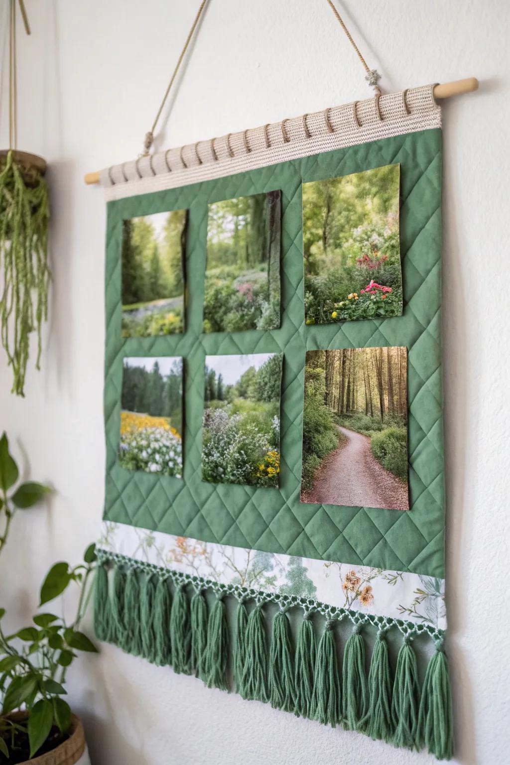 Invite nature indoors with a bespoke fabric collage that captures the spirit of a flourishing garden. 🌿🌸 #FabricArt #NatureInspired