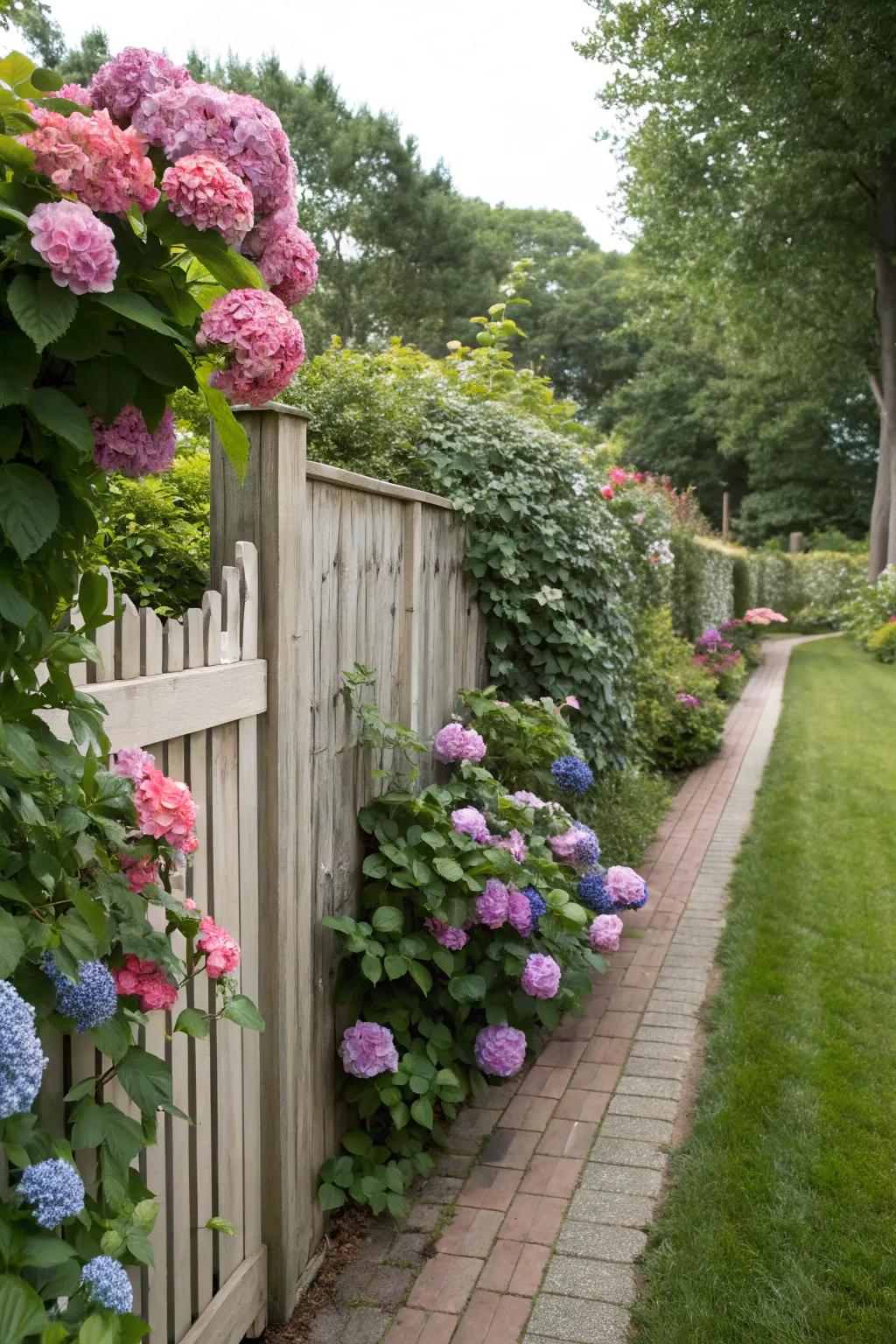 Floral plants adjacent to your fence can present a remarkable seasonal display.