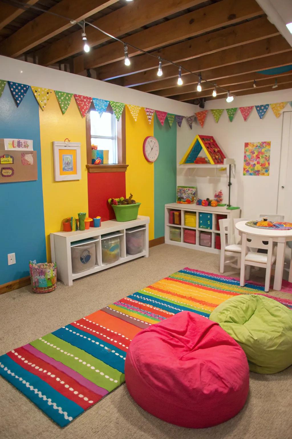 Establish a safe and exciting play area for children in your crawl space.