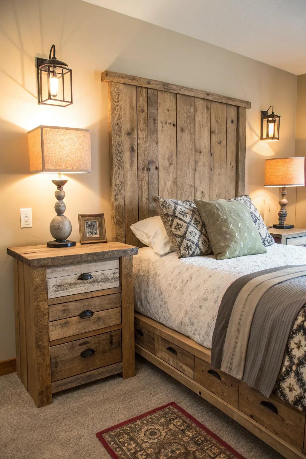 Raw timber furnishings inject warmth and authenticity.