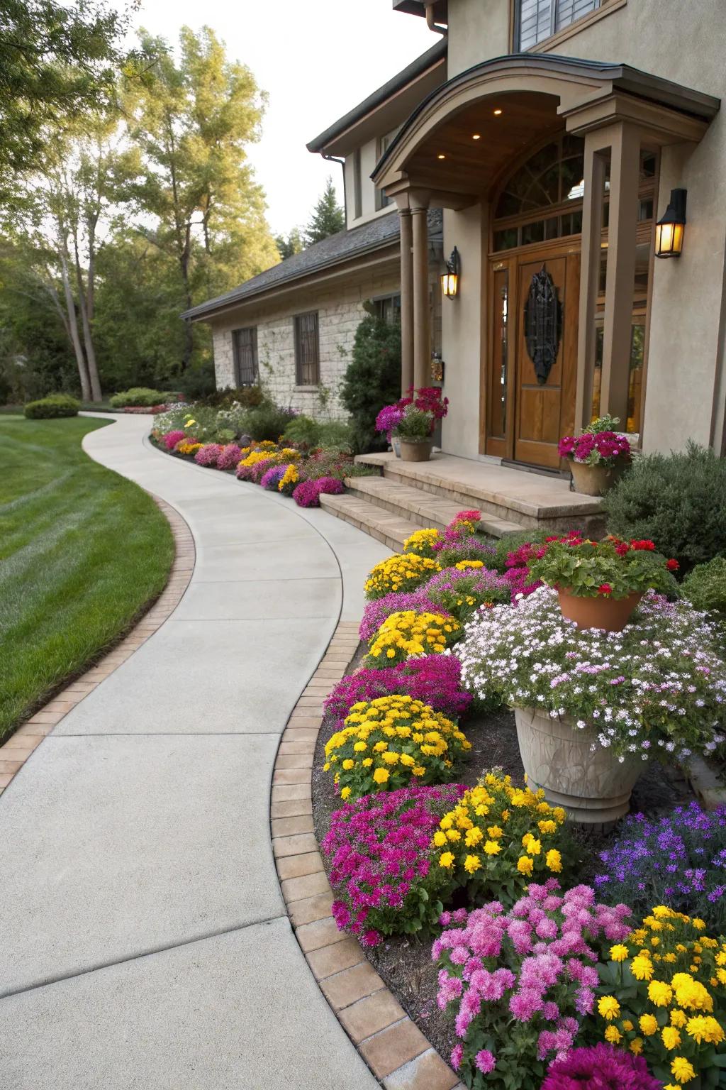 Meandering paths impart a whimsical yet refined atmosphere to your entryway.
