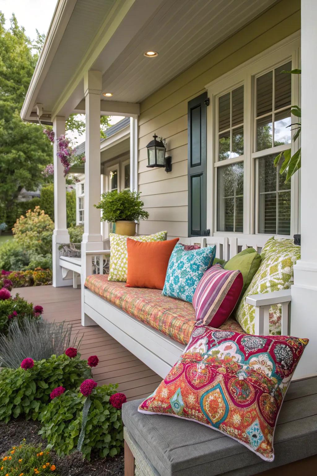 Use pillows to bring in both color and comfort.