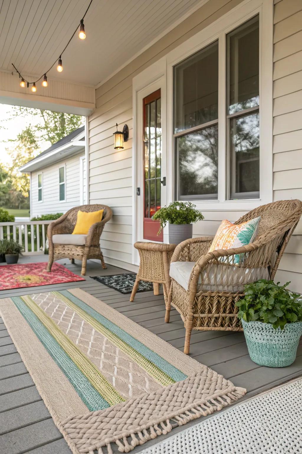 Arranged carpets produce an appealing, textured appearance.