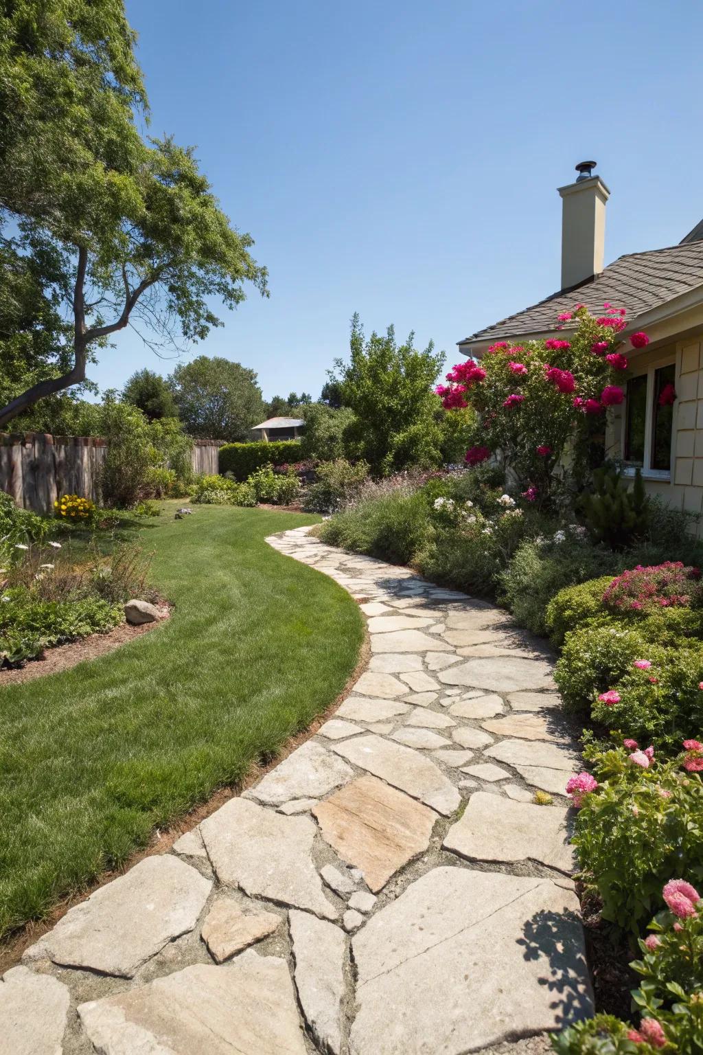 Stone pathways contribute structure and charm to your outdoor haven.