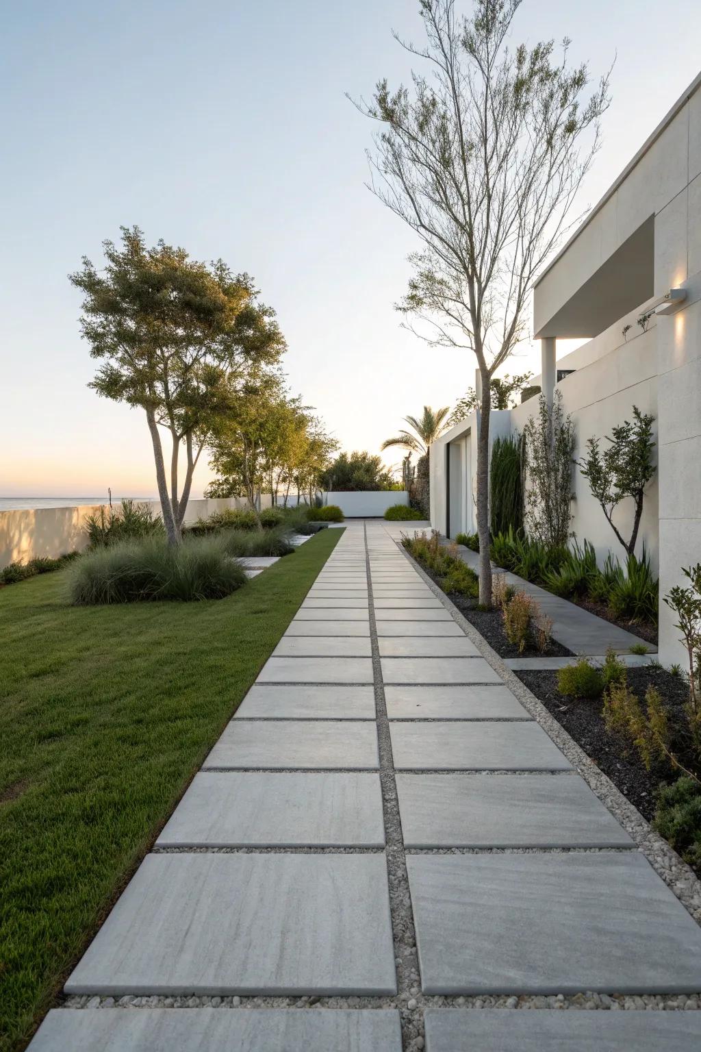 Stone block pavers bring a smooth and modern feel to your walkway.