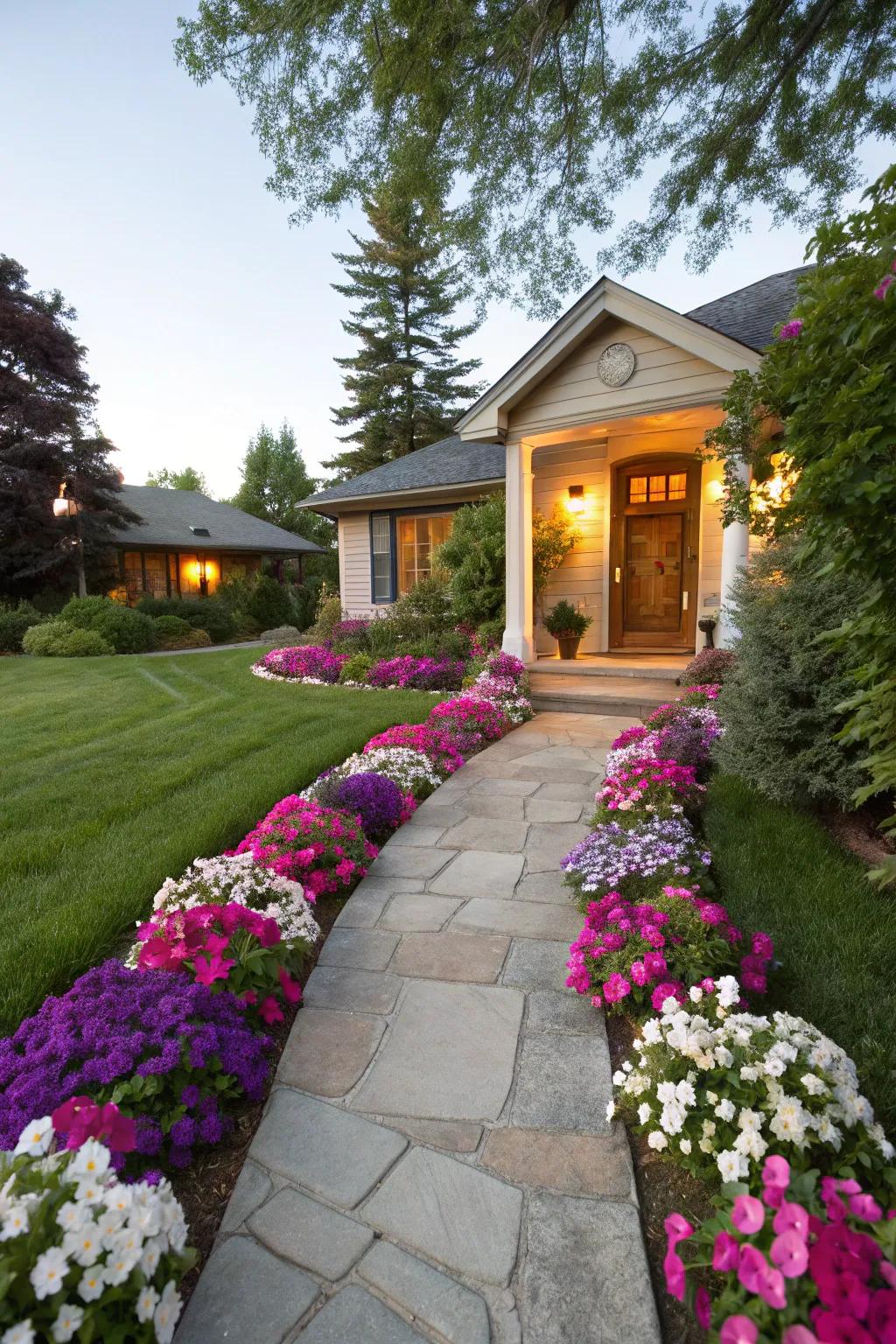 Direct your visitors with pathways lined with viburnums.