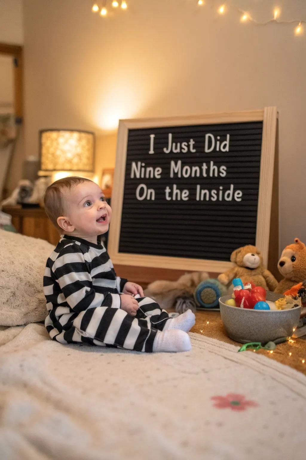 A funny perspective on baby's voyage from the womb to the world.