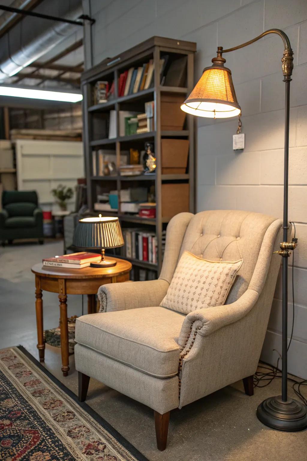A reading nook can bring coziness and tranquility to your office setup.