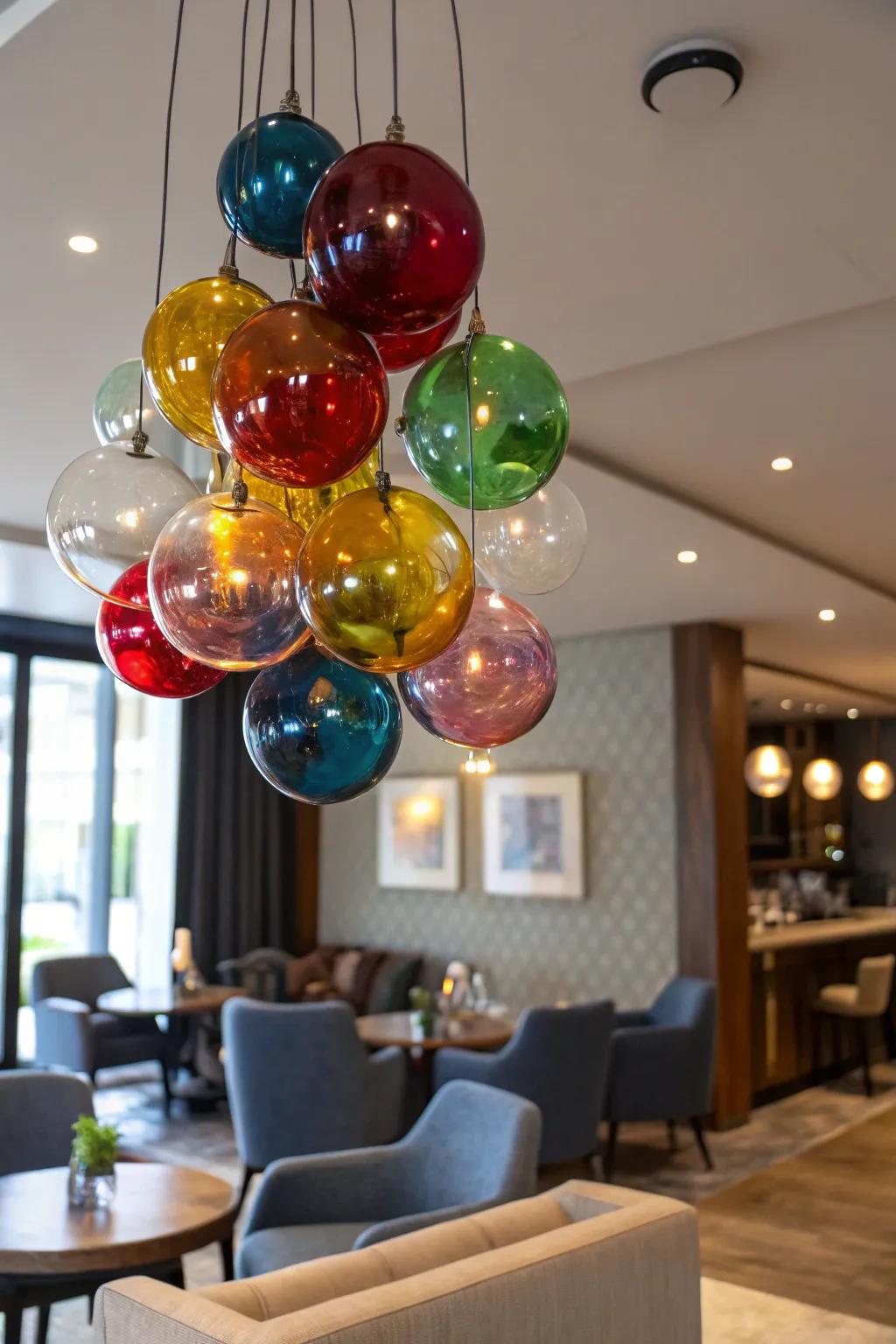 Bring a playful touch to your setting using assembled glass orbs.