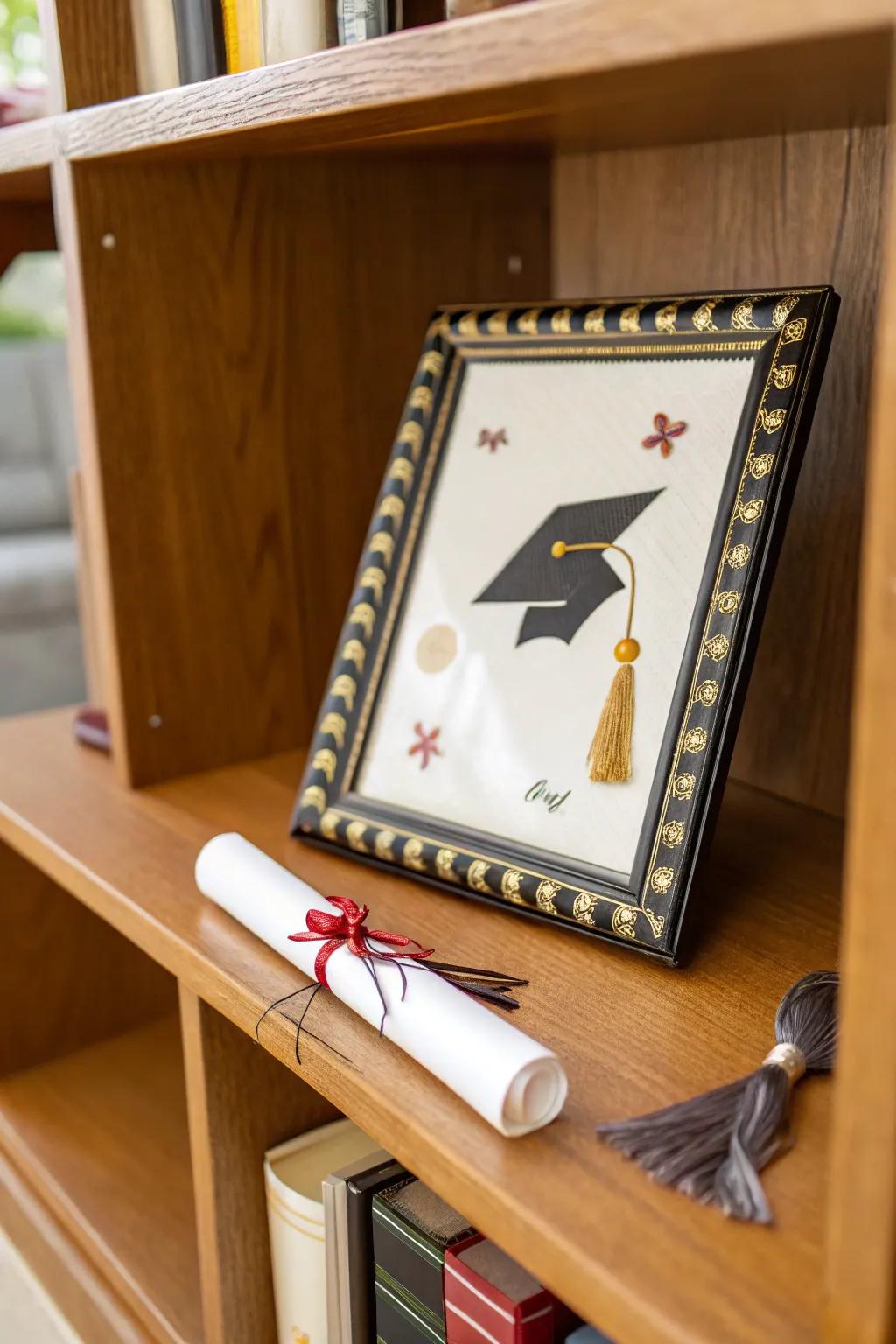 Graduation icons add traditional beauty to your exhibit.