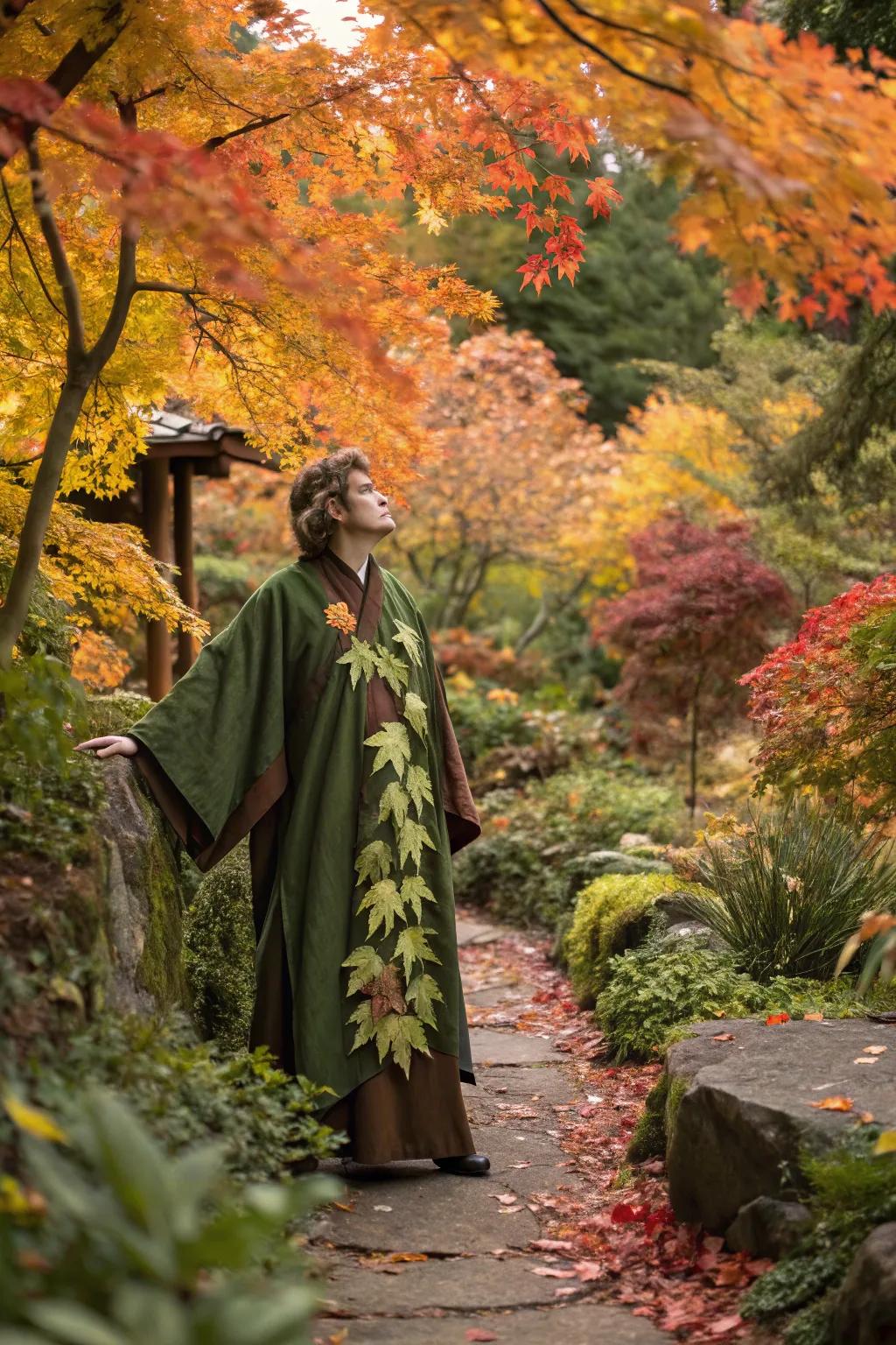 Reconnect with the earth with an enigmatic wooded herbalist gown.
