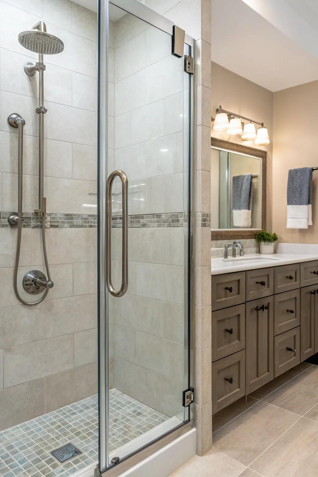 Security aligns with style through gracefully crafted support bars.