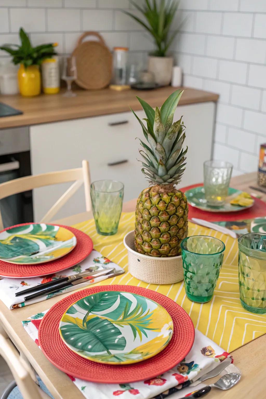 Pineapples serve as both a delicious snack and a show-stopping decor item.