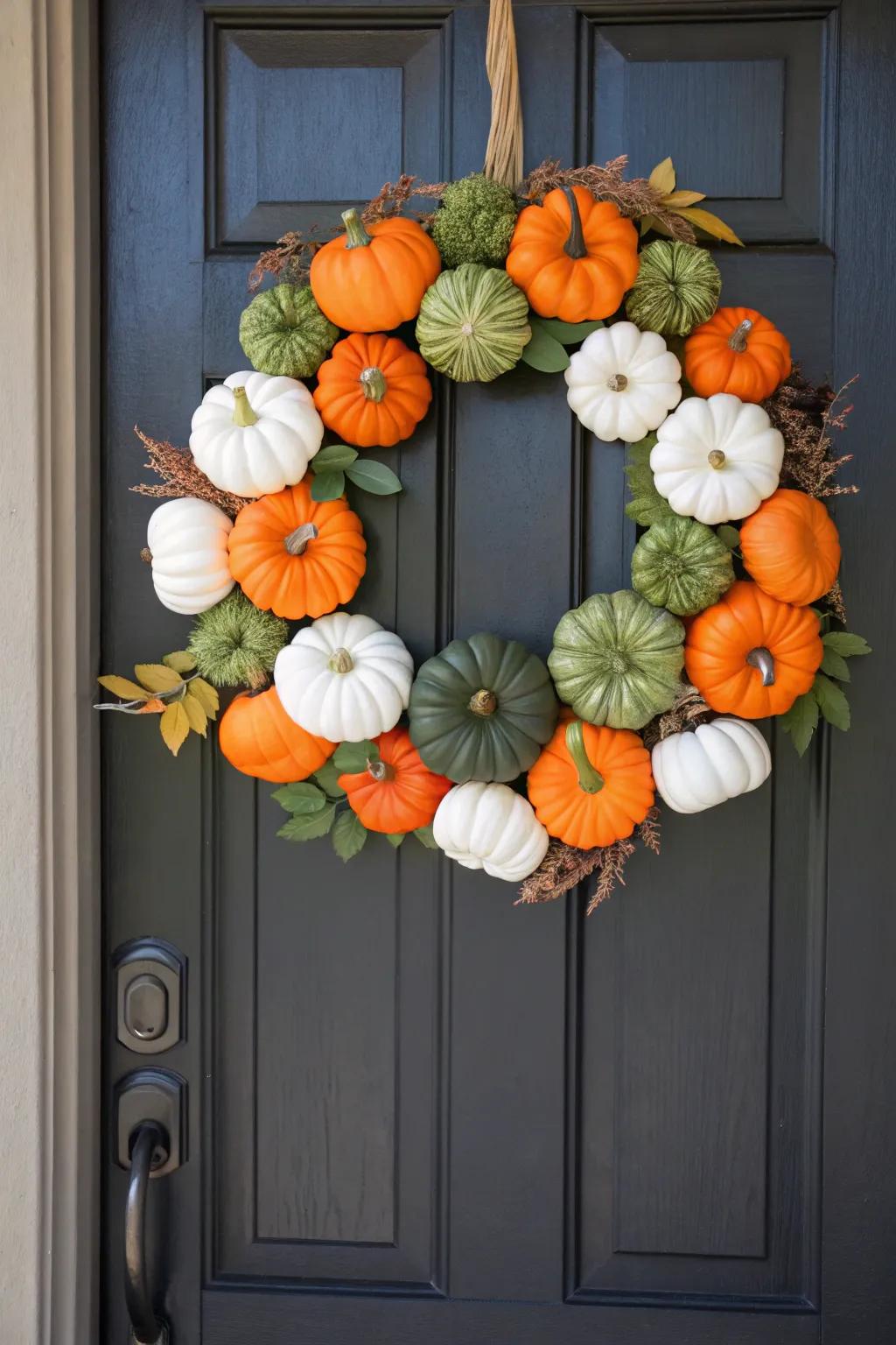 Transfer the gourd garden to your entrance with this celebratory ring.