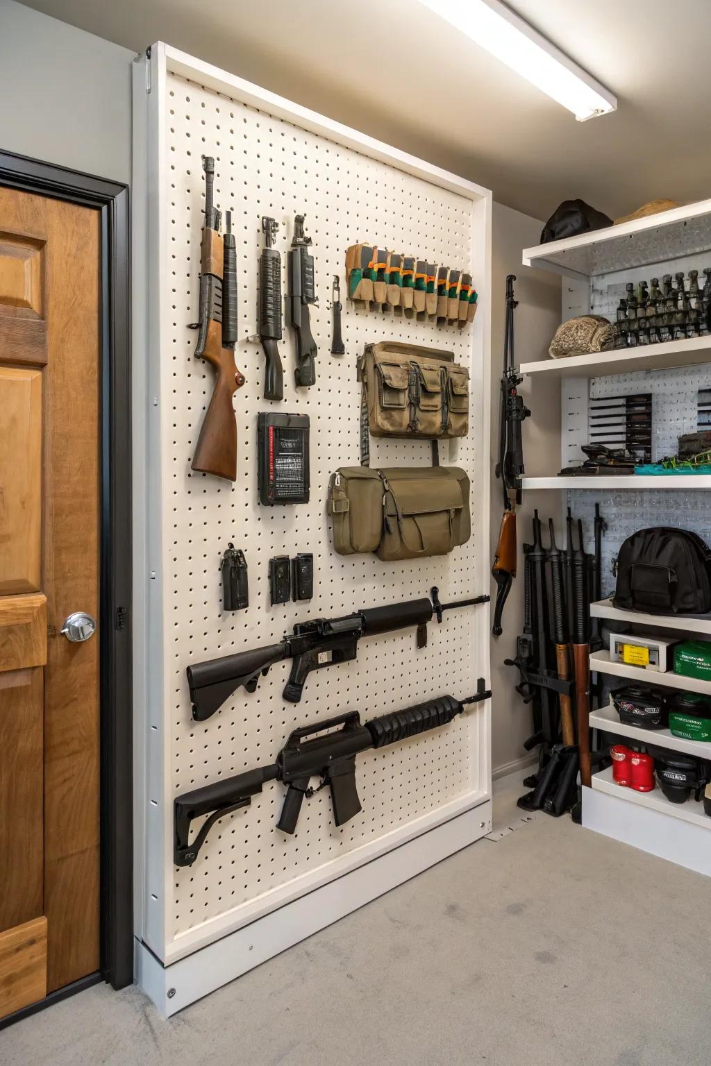 For your defense space, a pegboard is the ultimate in versatile arrangement.