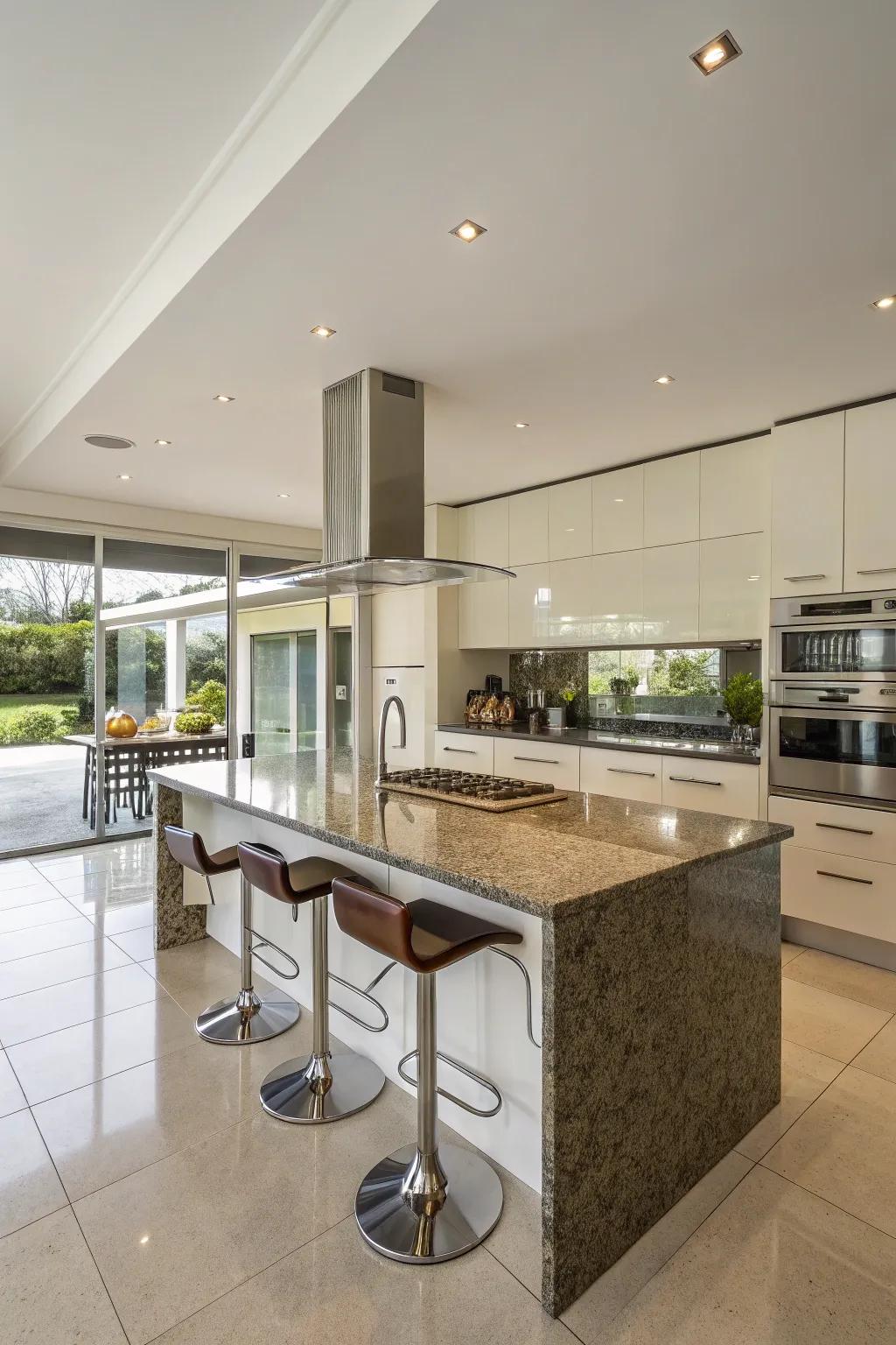 A central island where function meets style.