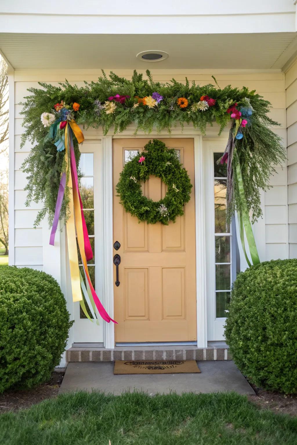 A welcoming doorway featuring an attractive wreath establishes the atmosphere for your residence.
