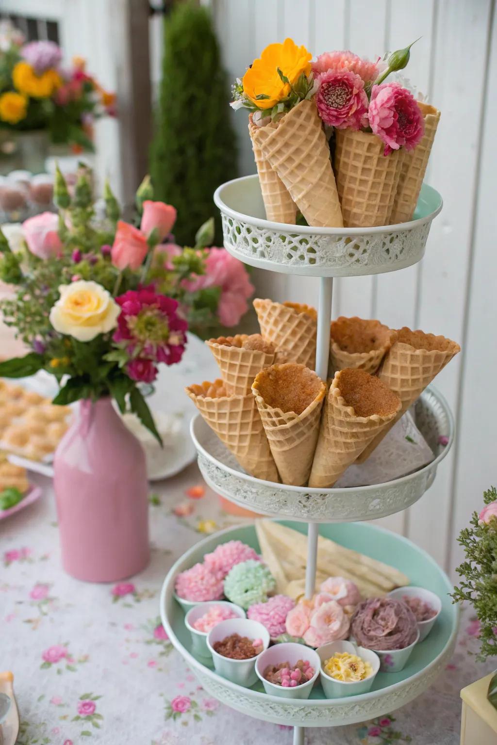 Stepped stands render cone selection a delight.