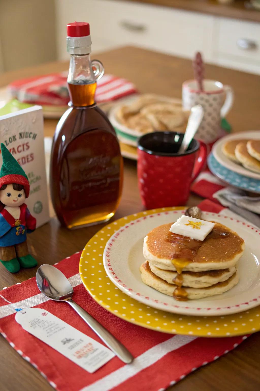 A charming breakfast surprise awaiting the sprite's return.