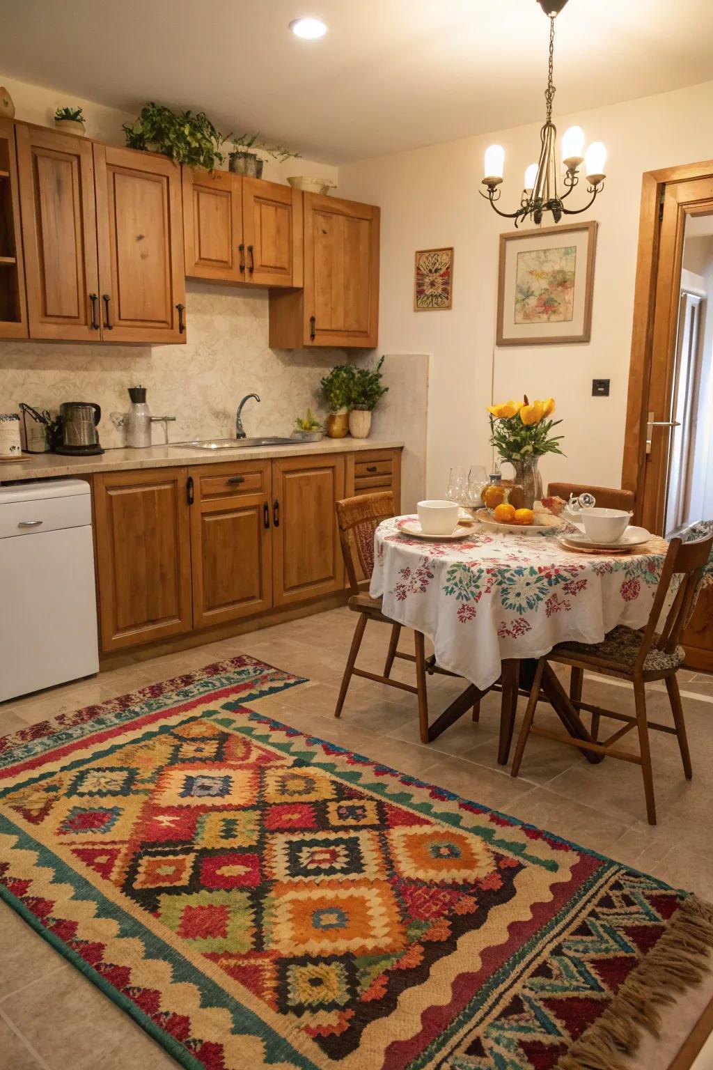 A carefully selected carpet can reinvent the sensation of your cooking area.