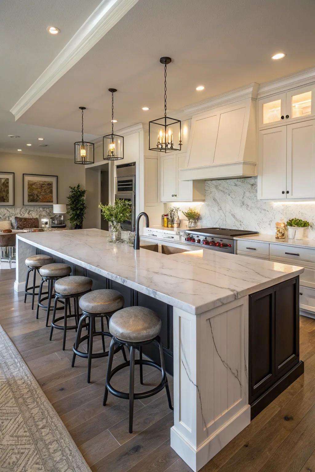 A central island brings style and functionality into your kitchen.