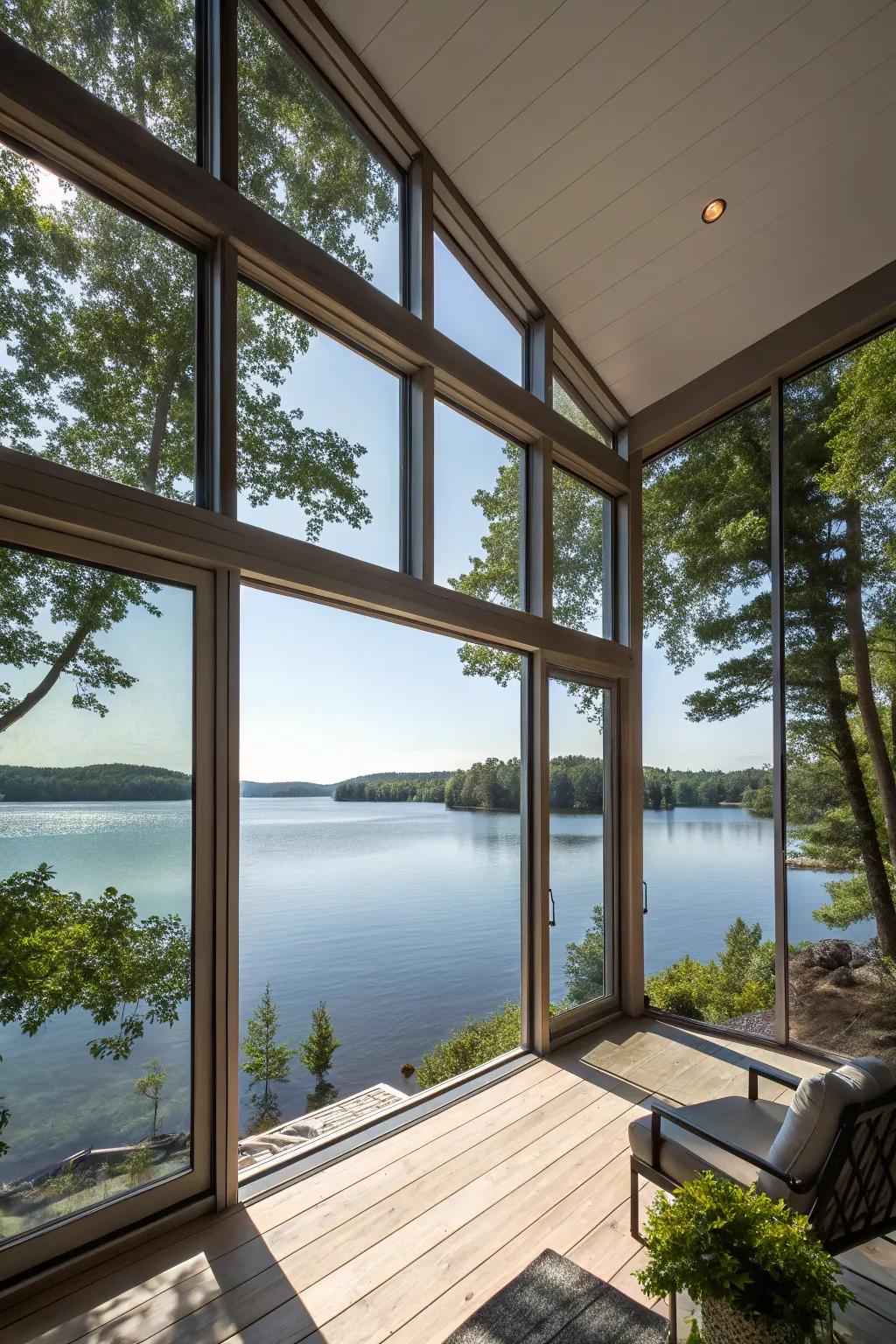 Extensive windows provide awe-inspiring panoramas and abundant daylight.