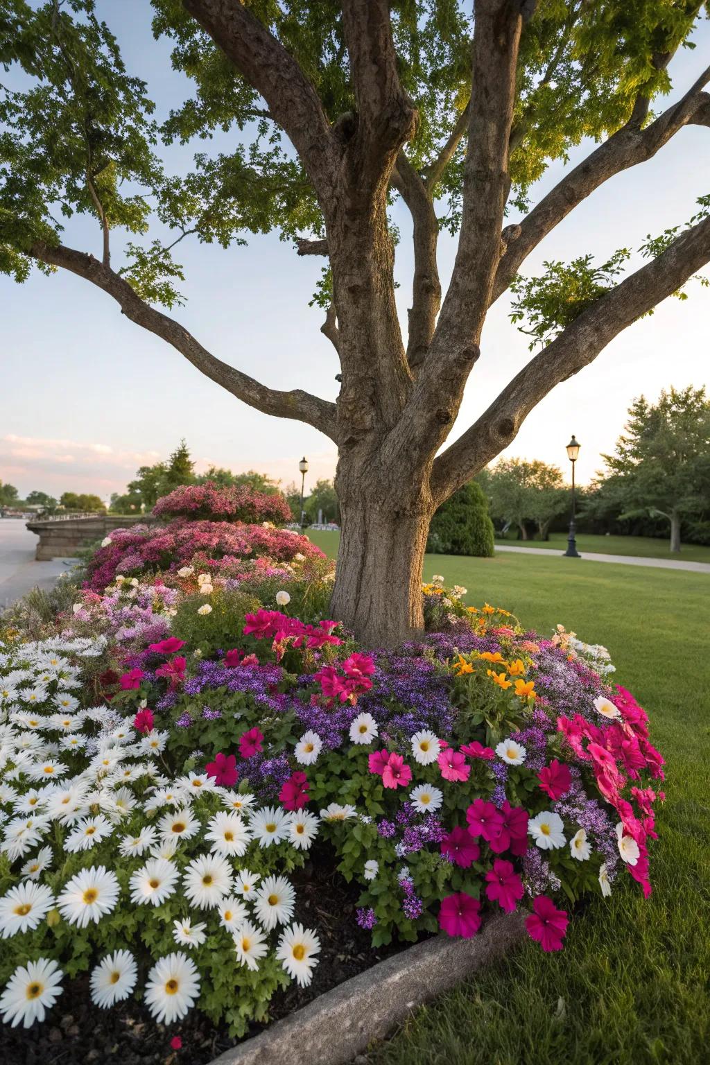 Elevate your tree's appeal with an exuberant bloom patch.