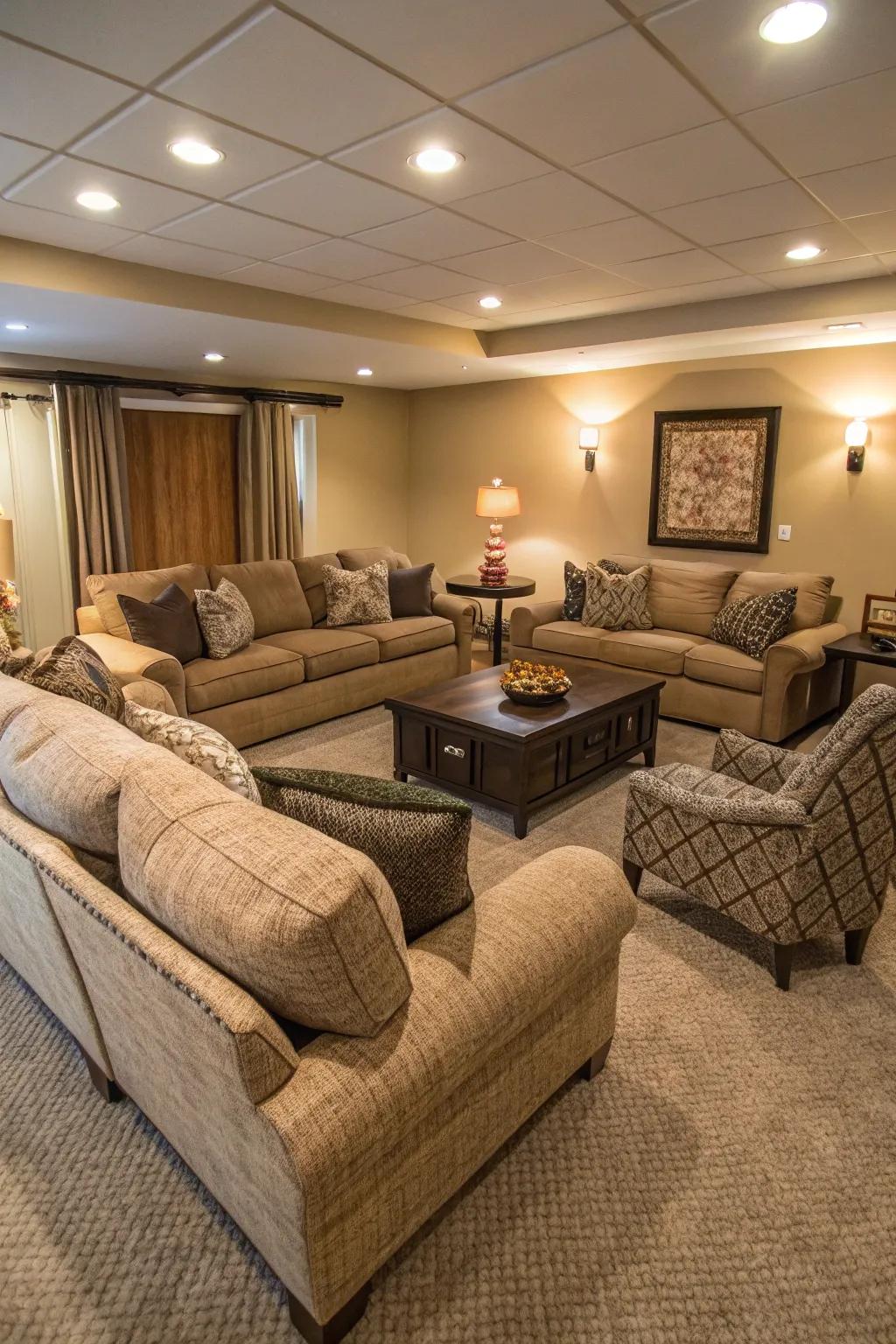 Extensive seating cultivates a welcoming environment.