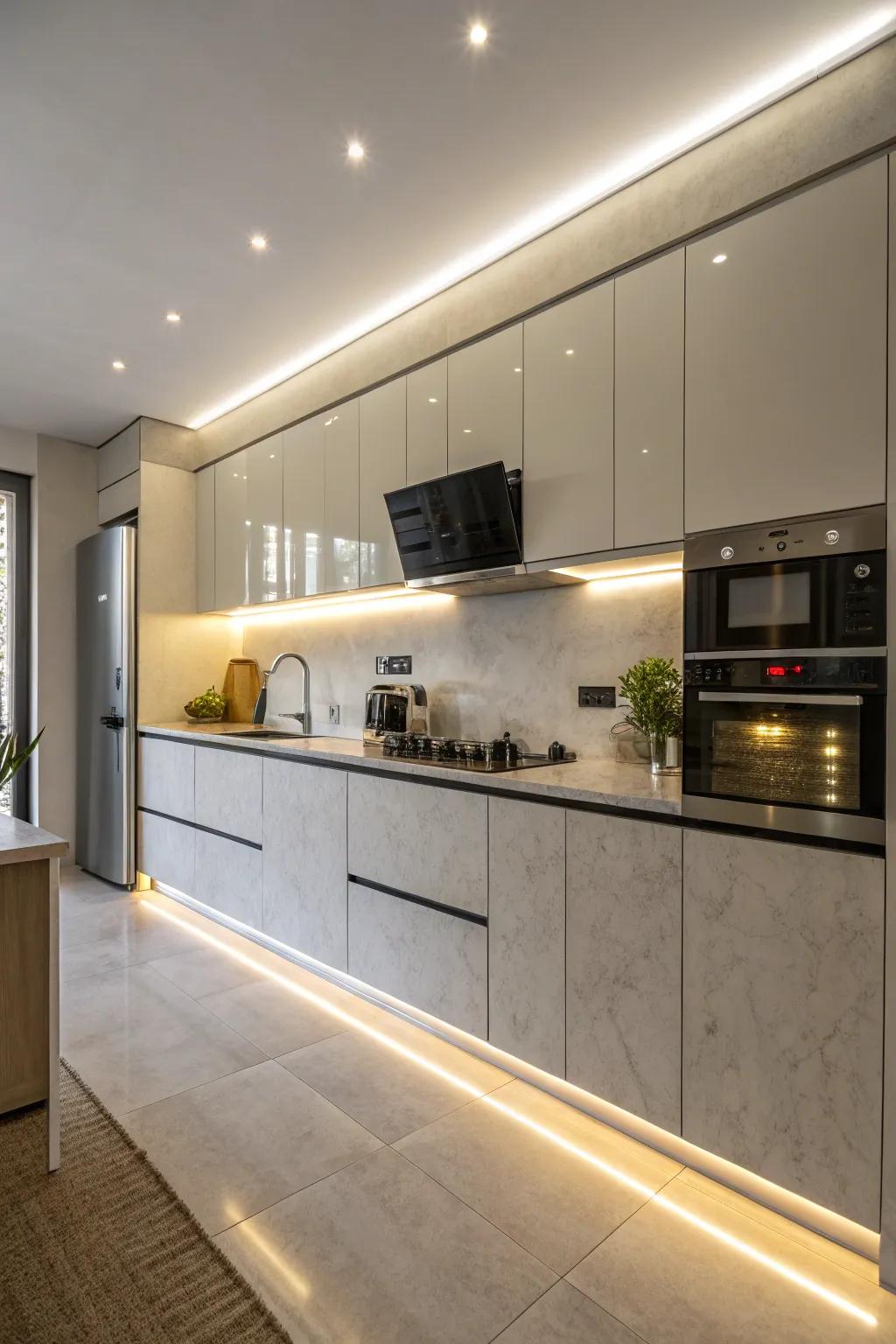 Under-cabinet LED lighting enhances your kitchen's functionality and visual appeal.