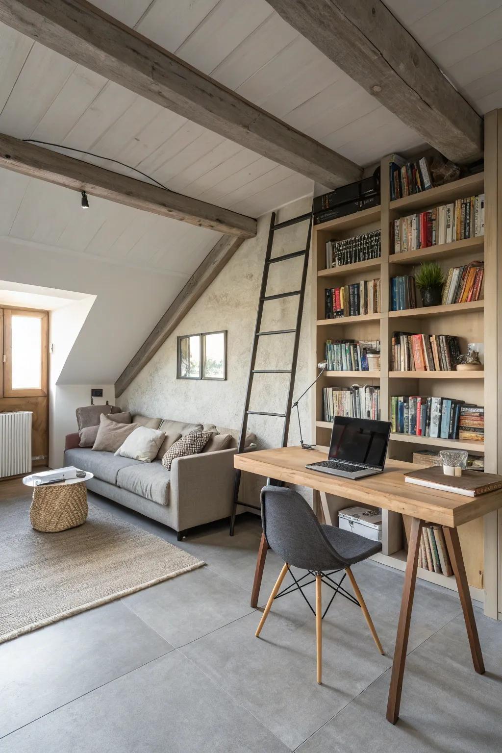 A cleverly laid out loft that perfectly integrates work and leisure.
