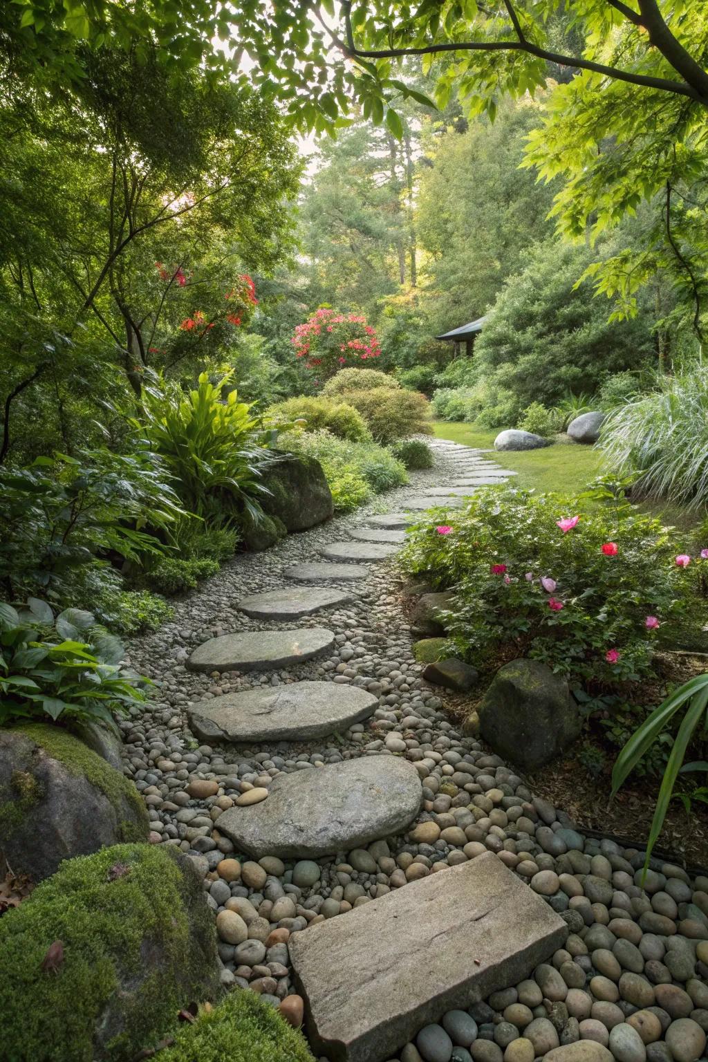 Lead your visitors with an attractive pebble stone route.